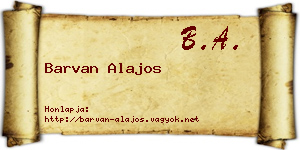 Barvan Alajos névjegykártya